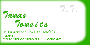 tamas tomsits business card
